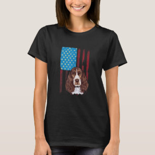 Amerikanische Flagge Patriotischer Hund Englisch S T-Shirt