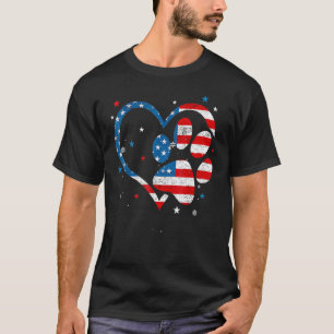 Amerikanische Flagge Patriotischer Hund & Katz Pfo T-Shirt