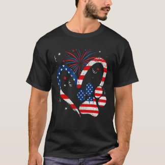 Amerikanische Flagge Patriotischer Hund & Katze Pf T-Shirt