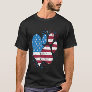 Amerikanische Flagge Patriotischer Hund & Katzenpf T-Shirt