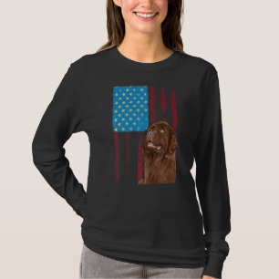 Amerikanische Flagge Patriotischer Hund Neufundlan T-Shirt