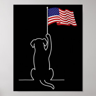 Amerikanische Flagge Patriotischer Hunde Liebhaber Poster