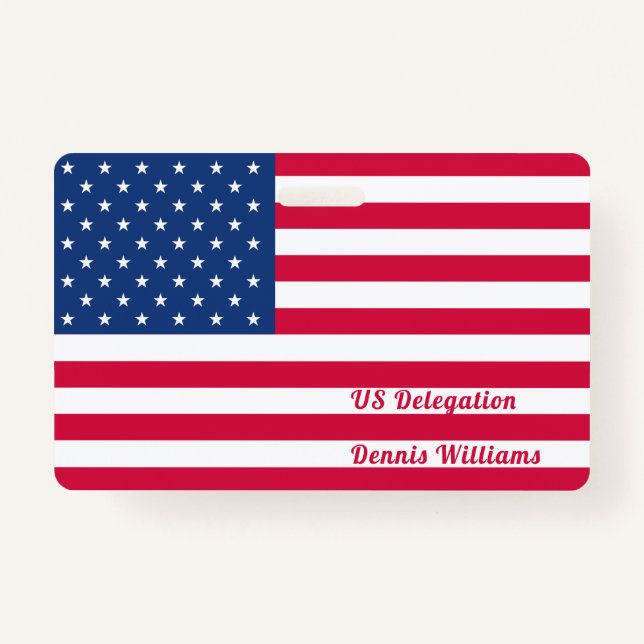 Amerikanische Flagge | PERSONALISIERT Ausweis (Vorderseite)