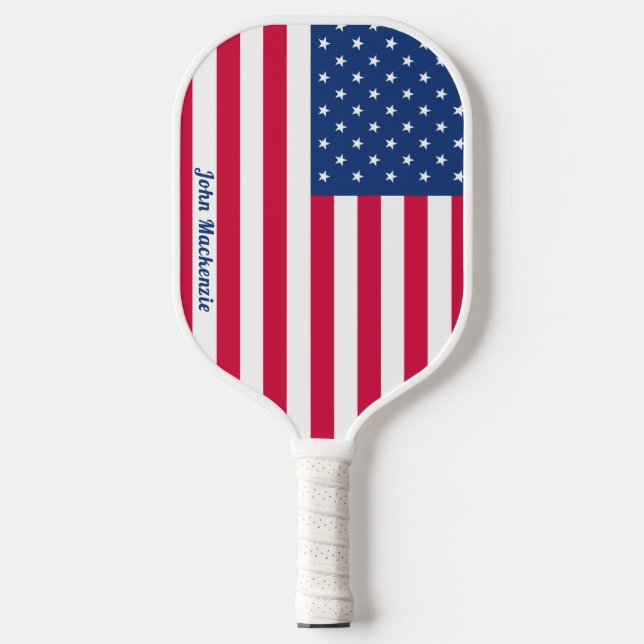 Amerikanische Flagge | PERSONALISIERT Pickleball Schläger (Vorderseite)