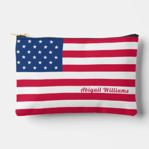 Amerikanische Flagge PERSONALISIERT Zubehörtasche