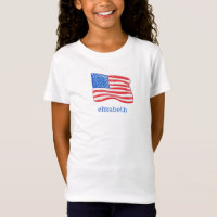 Amerikanische Flagge Personalisiertes Mädchen