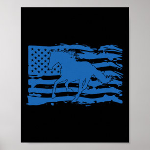 Amerikanische Flagge Pferd Lover Patriotic Horseba Poster