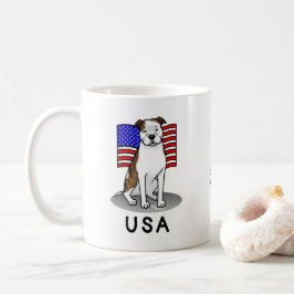 Amerikanische Flagge Pit Bull (lt brindle white 3) Kaffeetasse