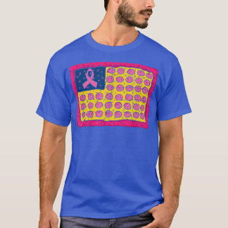 Amerikanische Flagge Pizza Brustkrebs-Bewusstsein T-Shirt