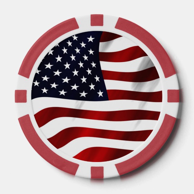 Amerikanische Flagge Pokerchips (Vorderseite)