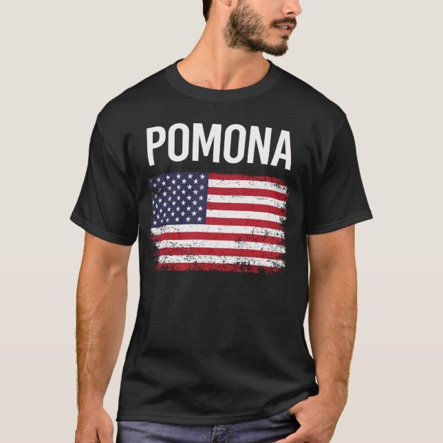 Amerikanische Flagge Pomona T-Shirt (Vorderseite)