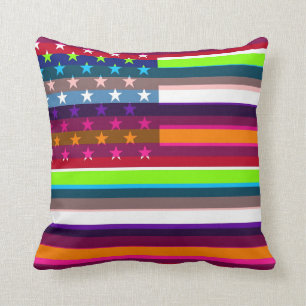Amerikanische Flagge Pop Art 4 Kissen
