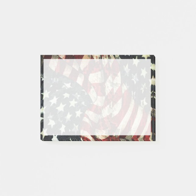 Amerikanische Flagge Post-it Klebezettel (Vorderseite)