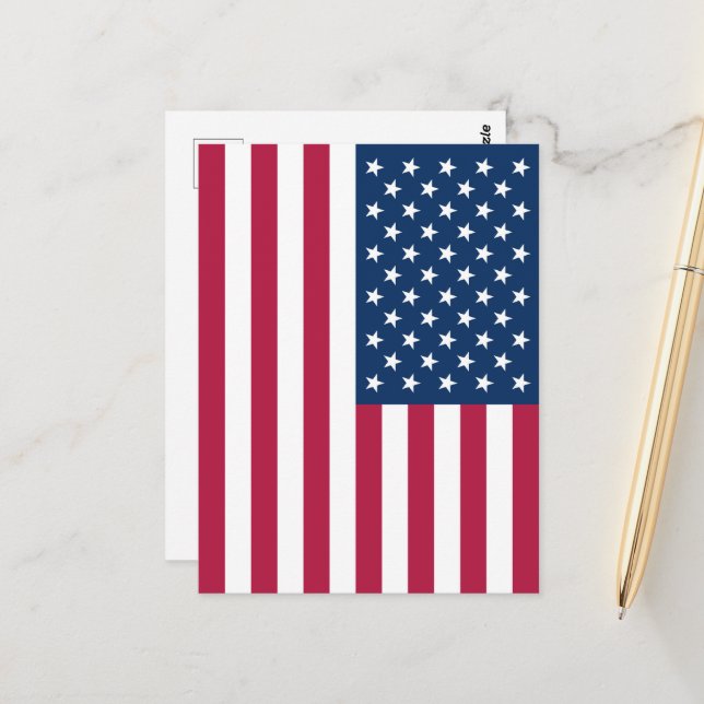 Amerikanische Flagge Postkarte (Vorderseite/Rückseite Beispiel)