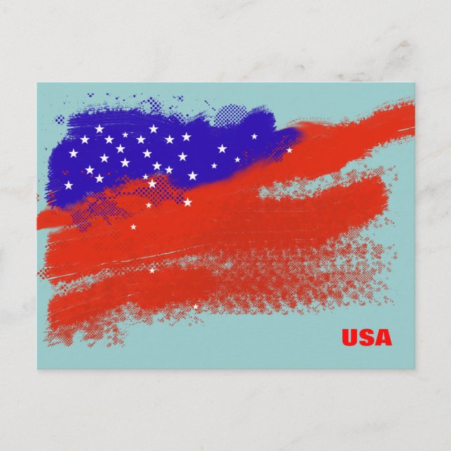 Amerikanische Flagge Postkarte (Vorderseite)
