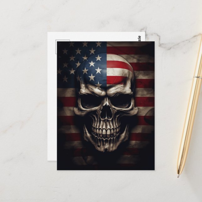 Amerikanische Flagge Postkarte (Vorderseite/Rückseite Beispiel)
