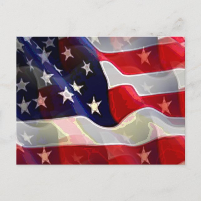 Amerikanische Flagge Postkarte (Vorderseite)