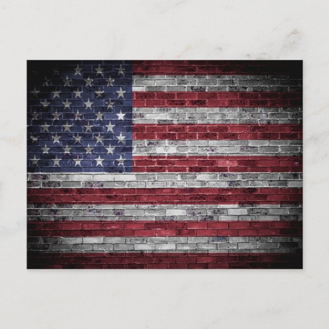 Amerikanische Flagge. Postkarte (Vorderseite)