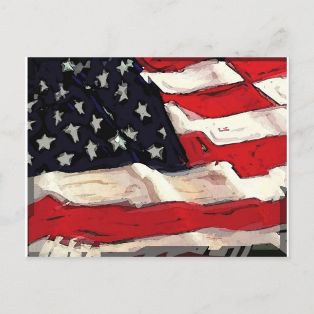 Amerikanische Flagge Postkarte (Vorderseite)