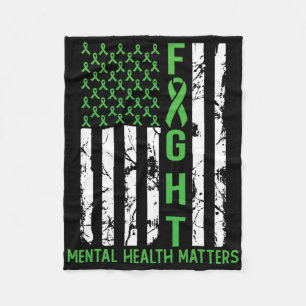 Amerikanische Flagge - Psychische Gesundheitsprobl Fleecedecke