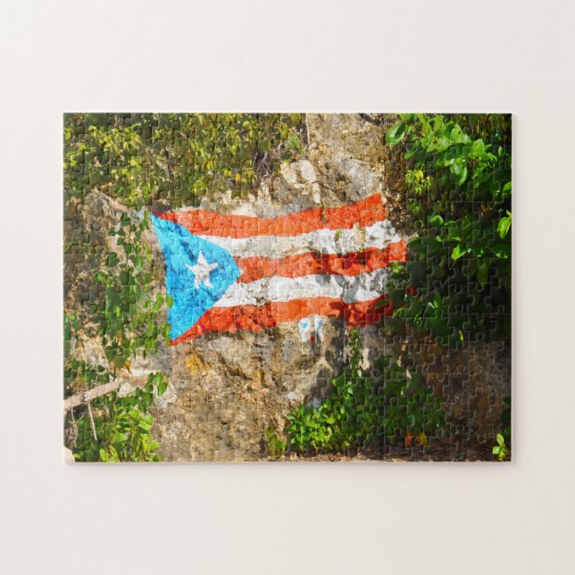 Amerikanische Flagge Puerto Rico. Puzzle (Horizontal)