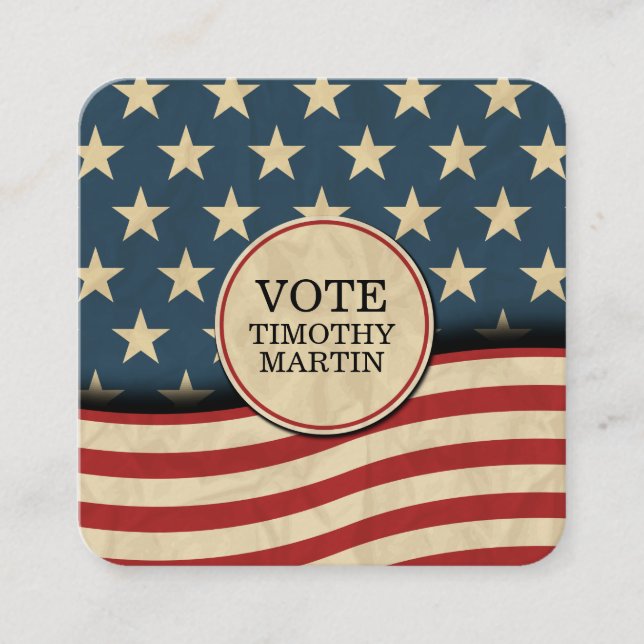Amerikanische Flagge Quadratische Visitenkarte (Vorderseite)