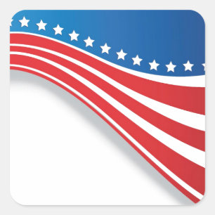 Amerikanische Flagge Quadratischer Aufkleber