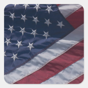 Amerikanische Flagge. Quadratischer Aufkleber