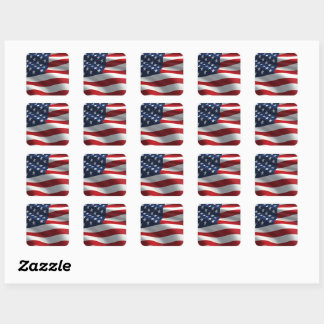 Amerikanische Flagge Quadratischer Aufkleber