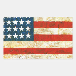 Amerikanische Flagge Rechteckiger Aufkleber