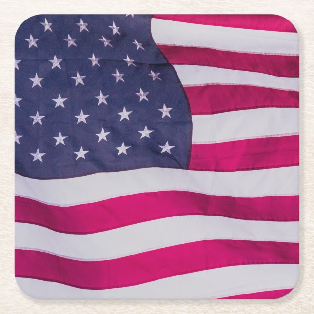 Amerikanische Flagge Rechteckiger Pappuntersetzer (Vorderseite)