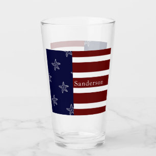 Amerikanische Flagge Red White Blue Starfish: Glas