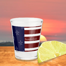 Amerikanische Flagge Red White Blue Starfish: Schnapsglas