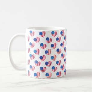 Amerikanische Flagge Red White Blue Stars Streifen Kaffeetasse