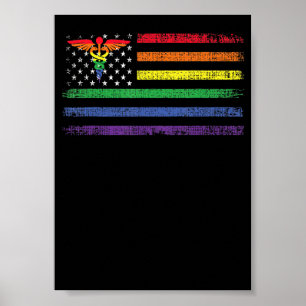 Amerikanische Flagge Registrierte Krankenschwester Poster