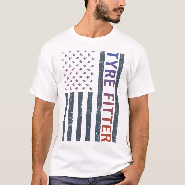 Amerikanische Flagge - Reifenbeschlag T-Shirt (Vorderseite)