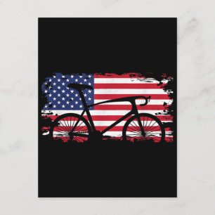 Amerikanische Flagge Rennradfahren Radbekleidung - Begleitkarte