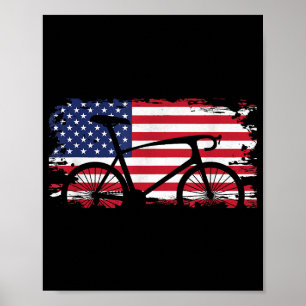 Amerikanische Flagge Rennradfahren Radbekleidung - Poster