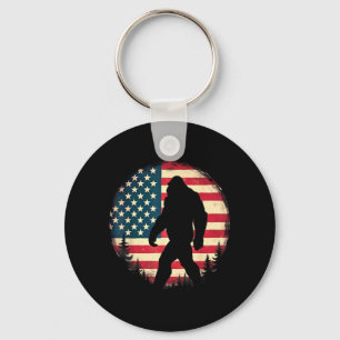 Amerikanische Flagge Retro Bigfoot Sasquatch Wande Schlüsselanhänger