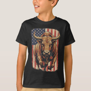 Amerikanische Flagge Rodeo USA Cowboy Bull Rider W T-Shirt