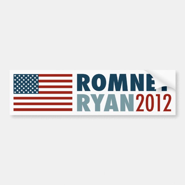Amerikanische Flagge Romney-Ryan Autoaufkleber (Vorne)