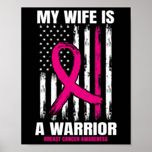 Amerikanische Flagge Rosa Brustkrebs Ehefrau Hu Poster