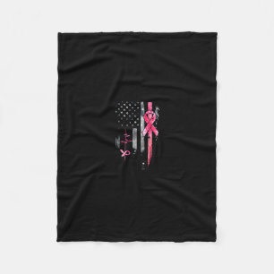 Amerikanische Flagge Rosa-Ribbon Brustkrebs Bewuss Fleecedecke