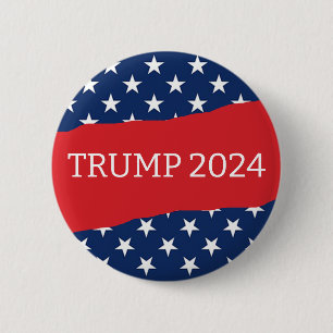 Amerikanische Flagge Rot und Weiß Trump 2024 Button
