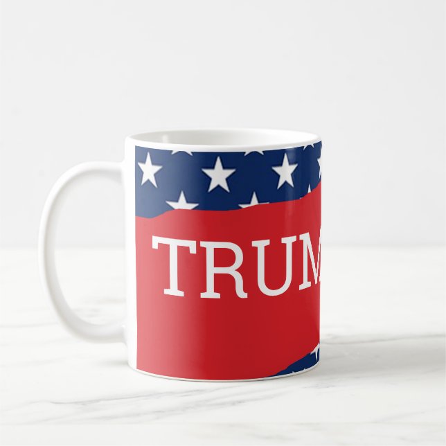 Amerikanische Flagge Rot und Weiß Trump 2024 Kaffeetasse (Links)