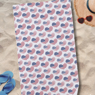 Amerikanische Flagge Rot Weiß Blau Patriotisch Strandtuch