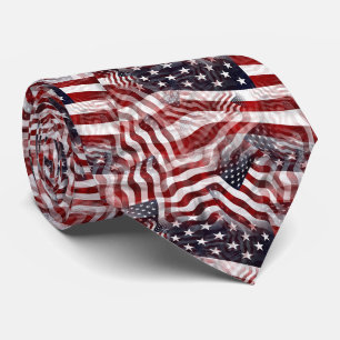 Amerikanische Flagge Rot Weiß Blau Streifen Sterne Krawatte