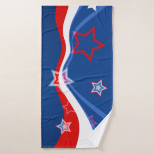 Amerikanische Flagge rot weiß und blau Badhandtuch Set