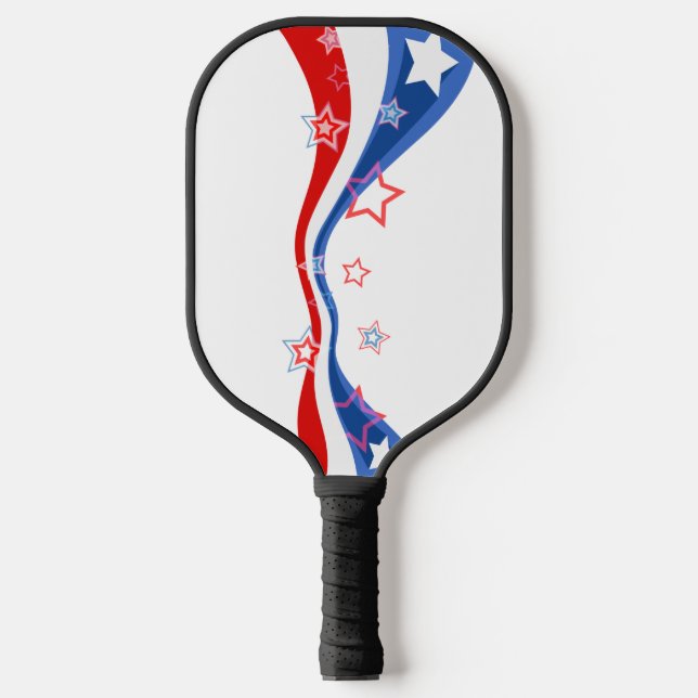 Amerikanische Flagge rot weiß und blau Pickleball Schläger (Vorderseite)