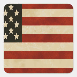 Amerikanische Flagge Rot Weiß und Blau Stolz Quadratischer Aufkleber